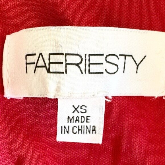 FAERIESTY red Sweetheart Neck Split Thigh Sequin Formal Dress XSmall - Picture 10 of 15